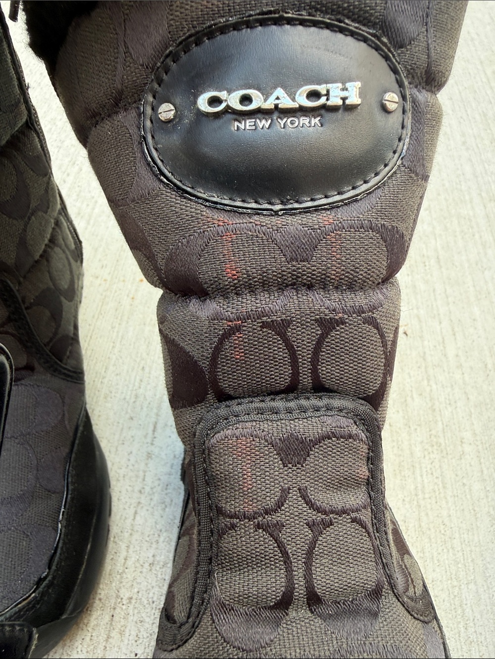 Coach Sonya Winter Snow Boots Black Side Zip Women’s US 8 - Picture 8 of 12
